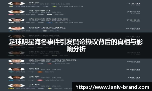 足球明星海冬事件引发舆论热议背后的真相与影响分析